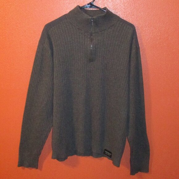Calvin Klein Men XX Large gray Zip Front Warm Vacation Long Sleeve Sweater - Picture 1 of 7